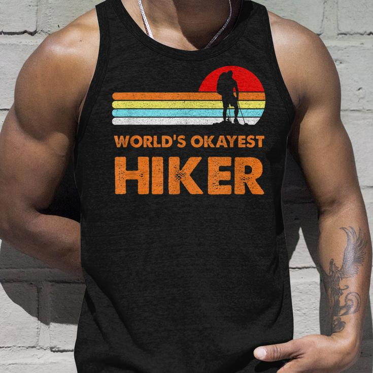 Worlds Okayest Hiker Vintage Retro Hiking Camping Gift Men Unisex Tank Top Gifts for Him