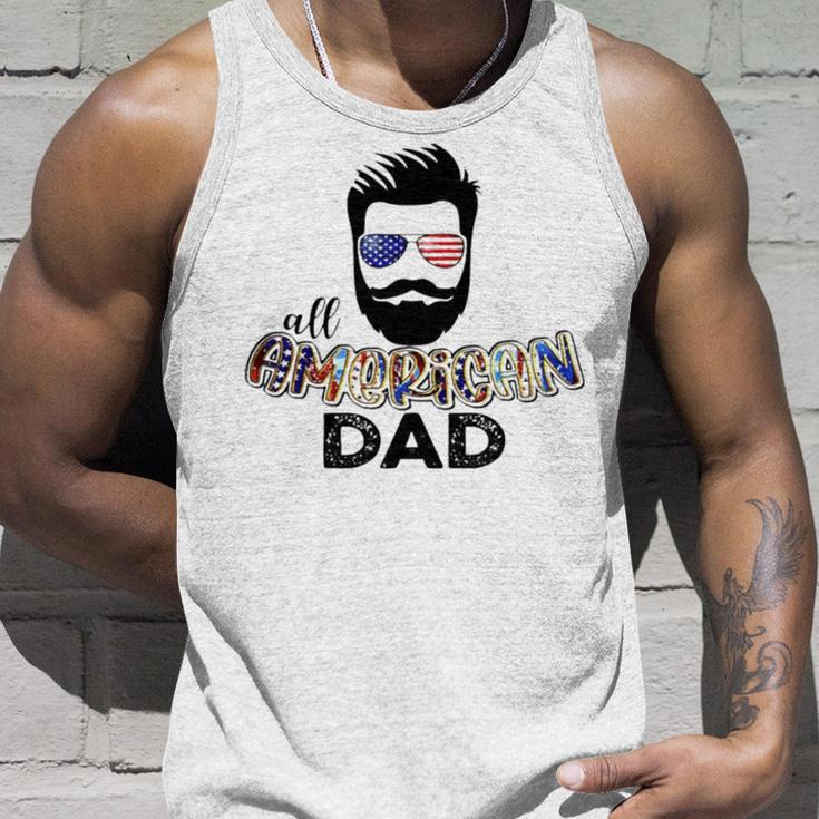 All American Dad Wear Glasses American Flag Unisex Tank Top Gifts for Him