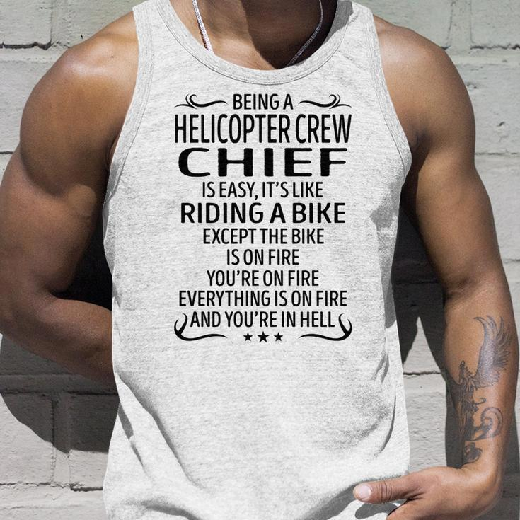 Being A Helicopter Crew Chief Like Riding A Bike Unisex Tank Top Gifts for Him