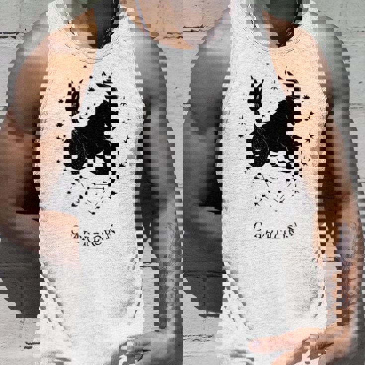 Black Capricorn Zodiac Sign Unisex Tank Top Gifts for Him