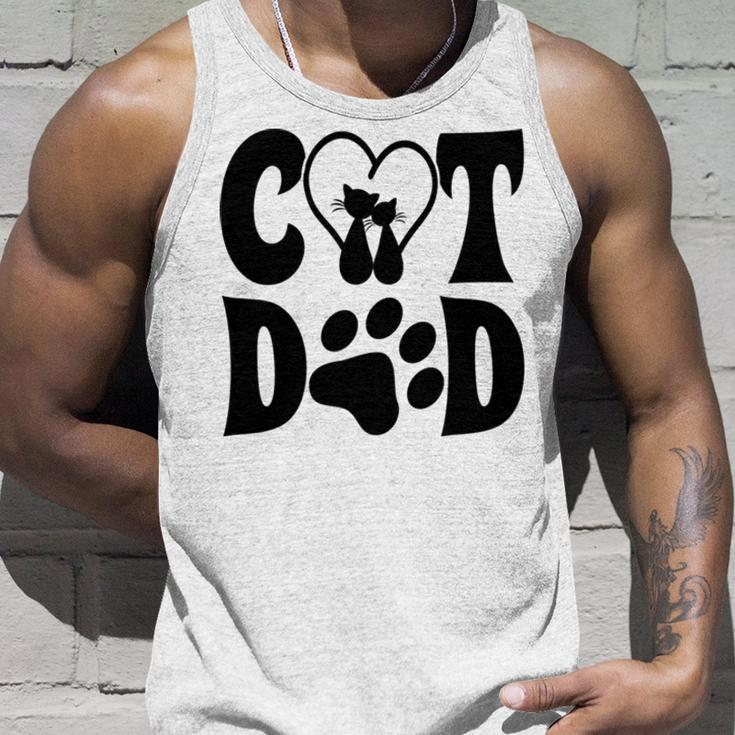 Cat Dad Heart Personalized Cat Dad Unisex Tank Top Gifts for Him