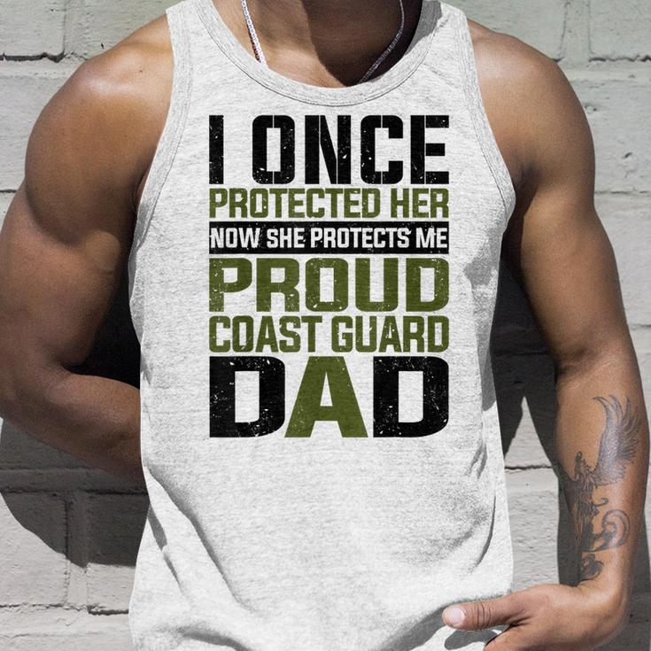 Coast Guard Dad Now She Protects Me Proud Coast Guard Dad Unisex Tank Top Gifts for Him