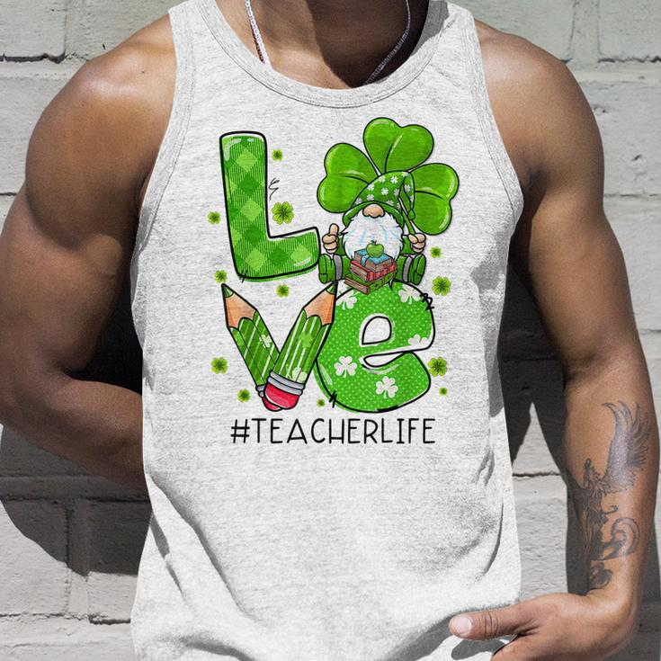 Cute Irish Gnome Love Teacher Shamrock St Patricks Day Unisex Tank Top Gifts for Him
