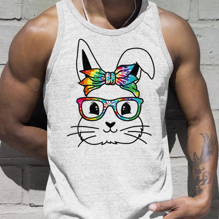 Easter Day Cute Bunny Rabbit Face Tie Dye Glasses Girl Unisex Tank Top Gifts for Him