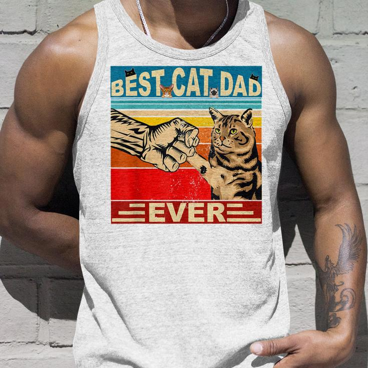 Funny Retro Best Cat Dad Ever Vintage Mens Dads Kitty Lovers Unisex Tank Top Gifts for Him