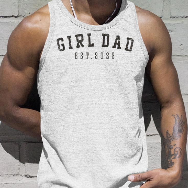 Girl Dad Est 2023 Dad To Be Gifts Fathers Day New Baby Girl Unisex Tank Top Gifts for Him