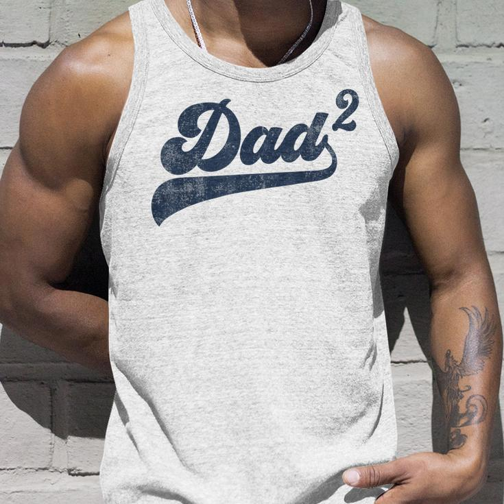 Mens Dad2 Dad Squared Gifts Father Of Two Daddy 2 Second Time Dad Unisex Tank Top Gifts for Him