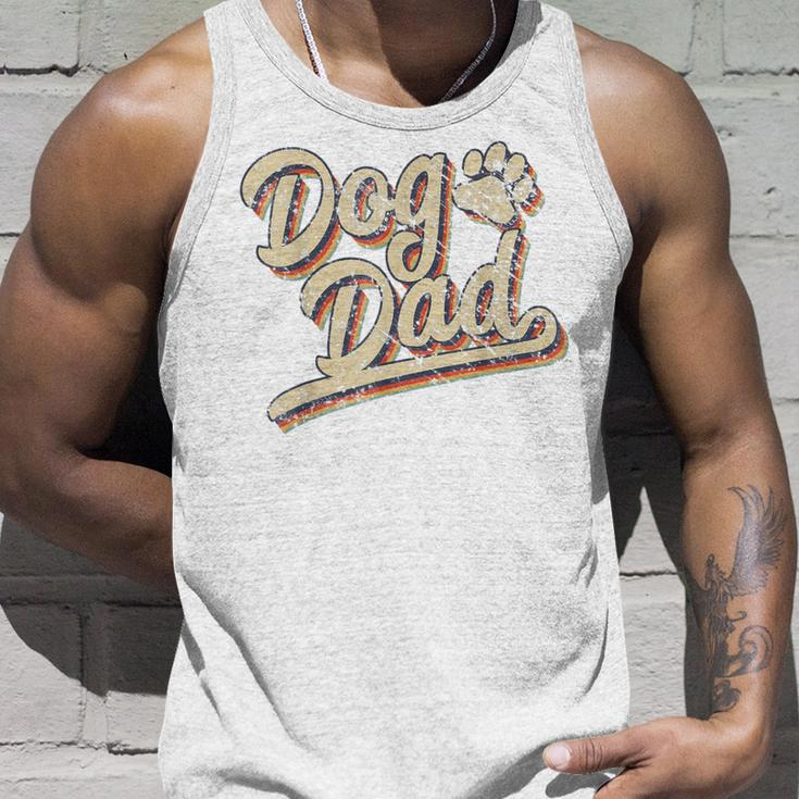 Mens Dog Dad Retro Vintage Dog Dad Fathers Day Unisex Tank Top Gifts for Him