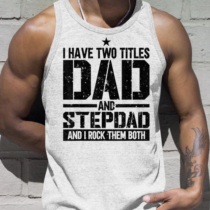 Mens Funny Fathers Day For Step Dad Birthday Vintage Unisex Tank Top Gifts for Him