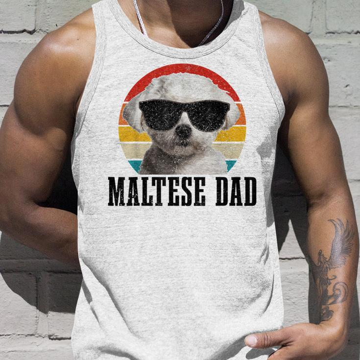 Mens Maltese Dad Retro Vintage Dog Funny Maltese Dad Unisex Tank Top Gifts for Him