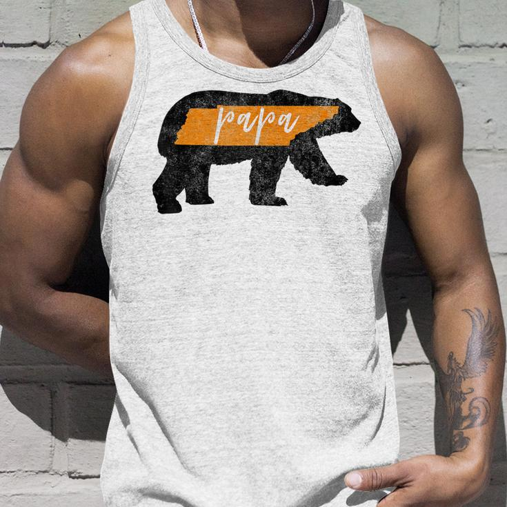 Mens Papa Bear Tennessee State Flag Vintage Dad Unisex Tank Top Gifts for Him