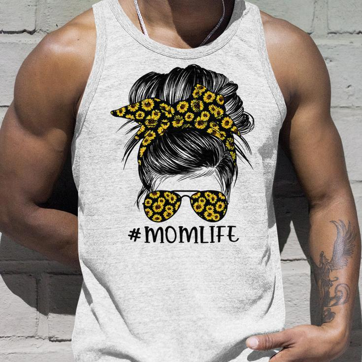 Mother Sunflowers Mom Life Messy Bun Hair Sunglasses Mothers Day Mom Unisex Tank Top Gifts for Him