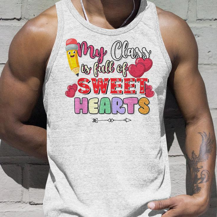 My Class Is Full Of Sweethearts Rainbow Teacher Valentine V9 Unisex Tank Top Gifts for Him