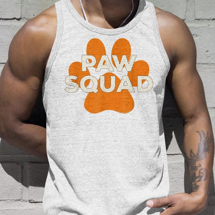 Paw Squad Orange Dog Cat Paw Print Animal Rescue Team Unisex Tank Top Gifts for Him