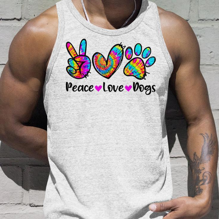 Peace Love Dogs Tie Dye Dog Paw Dog Mom Cute Mothers Day Unisex Tank Top Gifts for Him