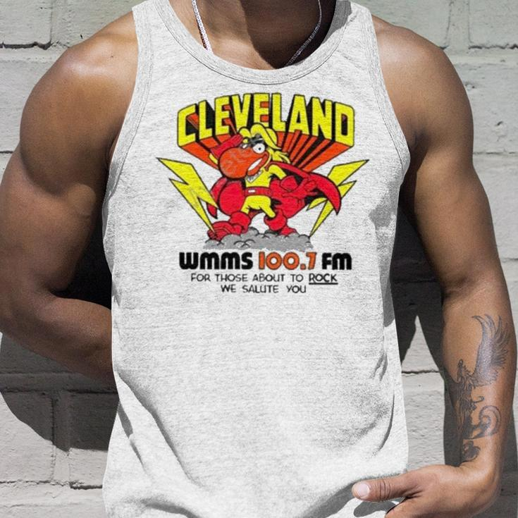 Robbie Fox Wearing Cleveland Wmms Loo7 Fm For Those About To Rock We Salute You Tank Top Gifts for Him