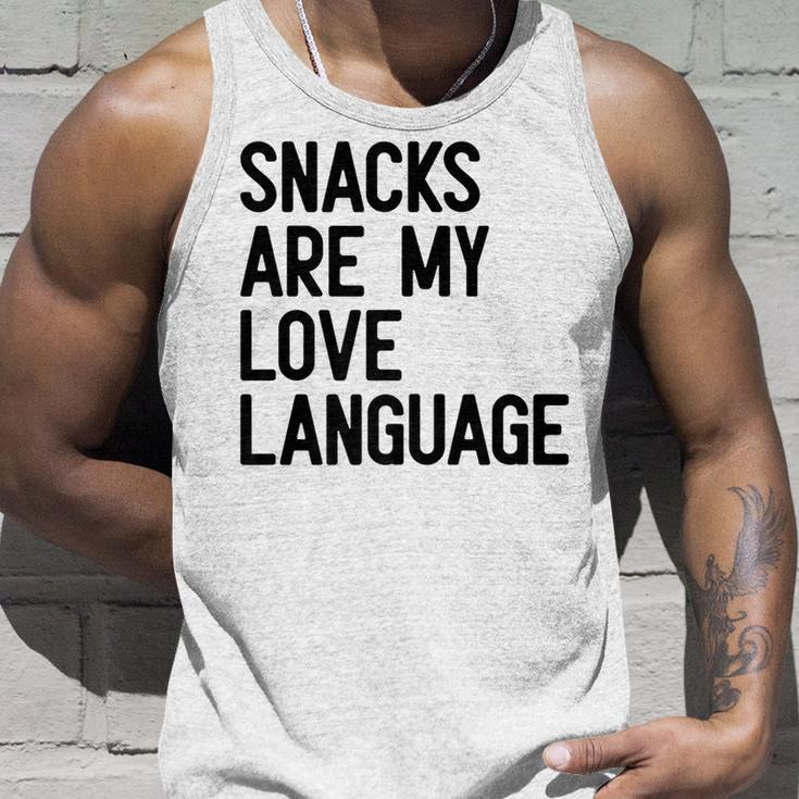 Snacks Are My Love Language Retro Vintage Funny Saying Food Unisex Tank Top Gifts for Him