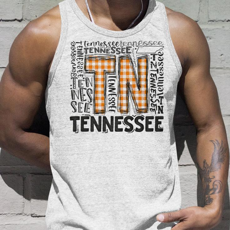 Tennessee State Flag Orange Plaid Tn Unisex Tank Top Gifts for Him
