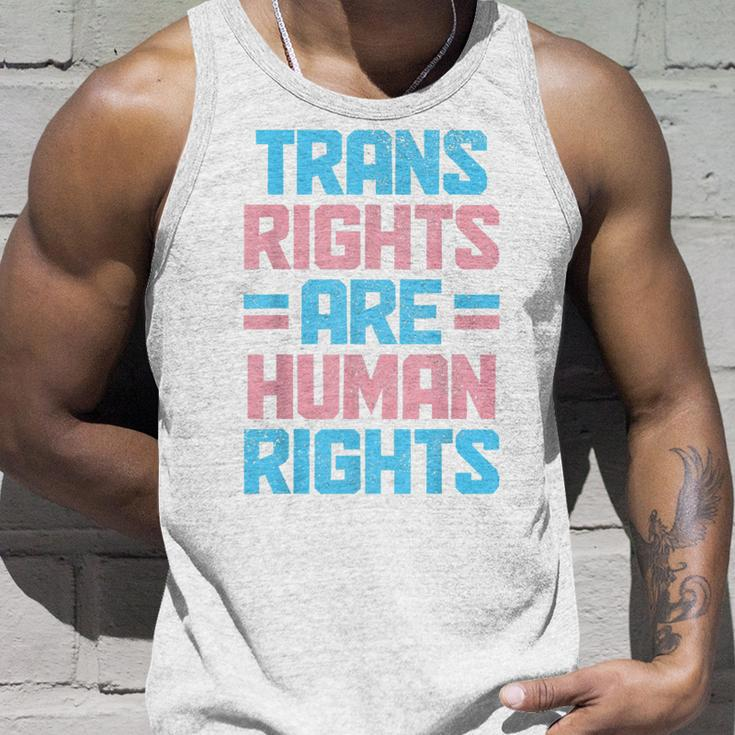 Trans Rights Are Human Rights Transgender Pride Flag Lgbtq Unisex Tank Top Gifts for Him