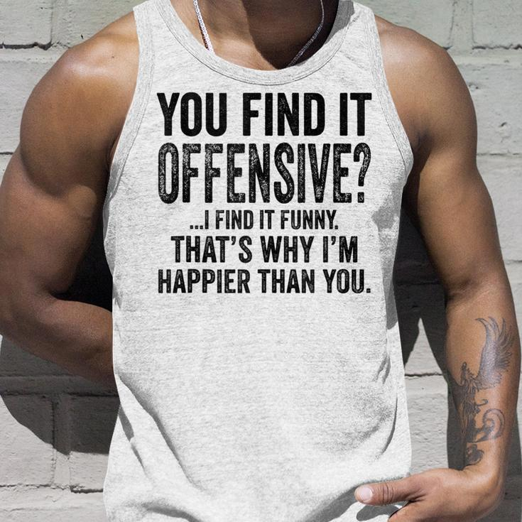 You Find It Offensive I Find It Funny Humorous Vintage Unisex Tank Top Gifts for Him