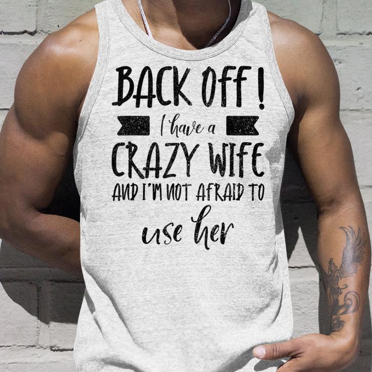 Zurück! Ich Habe Eine Verrückte Frau Unisex TankTop, Lustiges Tee für Ehemänner Geschenke für Ihn