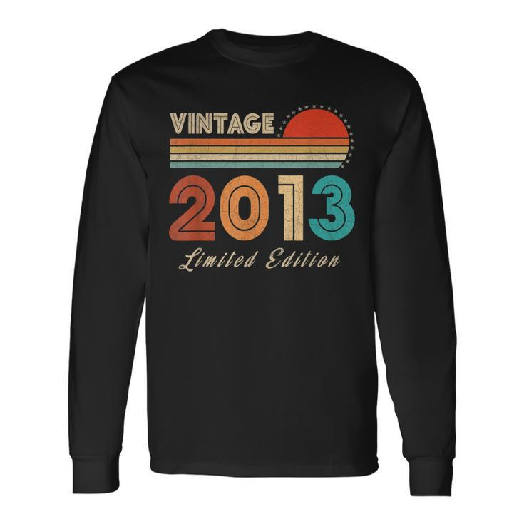 10 Year Old Vintage 2013 Limited Edition 10Th Birthday  Men Women Long Sleeve T-shirt Graphic Print Unisex