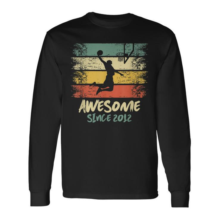 10Th Birthday Basketball Player Awesome Since 2012 Vintage Long Sleeve T-Shirt