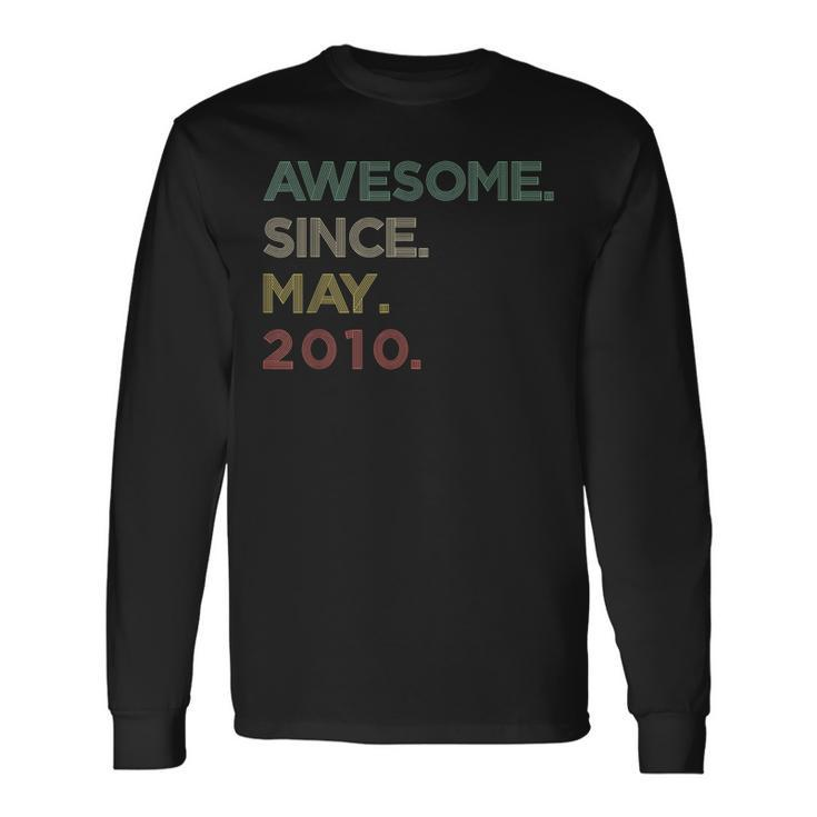 13 Year Old Awesome Since May 2010 13Th Birthday Long Sleeve T-Shirt
