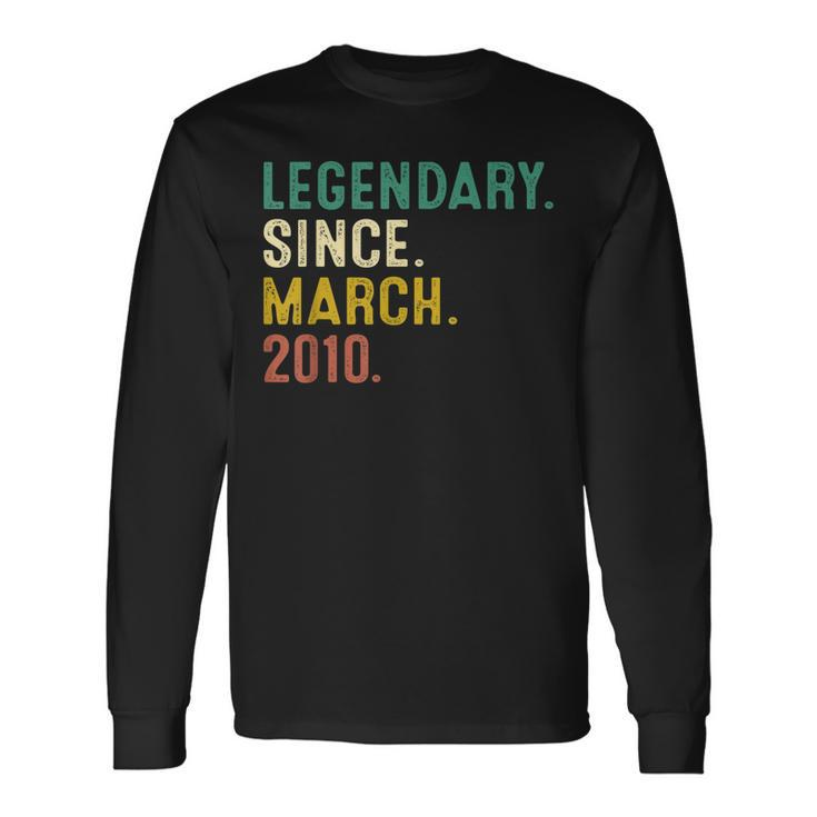 13 Years Old Legend Since March 2010 13Th Birthday Long Sleeve T-Shirt