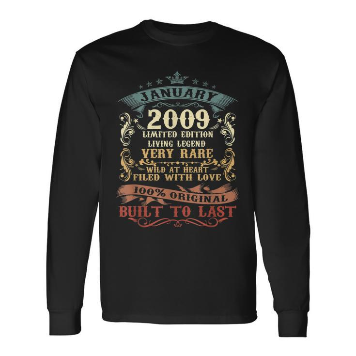 14 Years Old Decoration January 2009 14Th Birthday Long Sleeve T-Shirt
