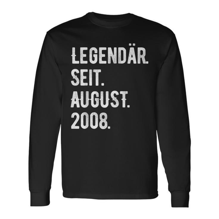 15 Geburtstag Geschenk 15 Jahre Legendär Seit August 2008 Langarmshirts Geschenkideen