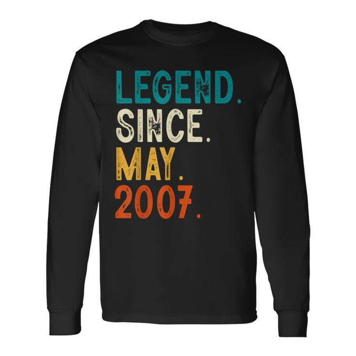 16 Year Old Legend Since May 2007 16Th Birthday Long Sleeve T-Shirt