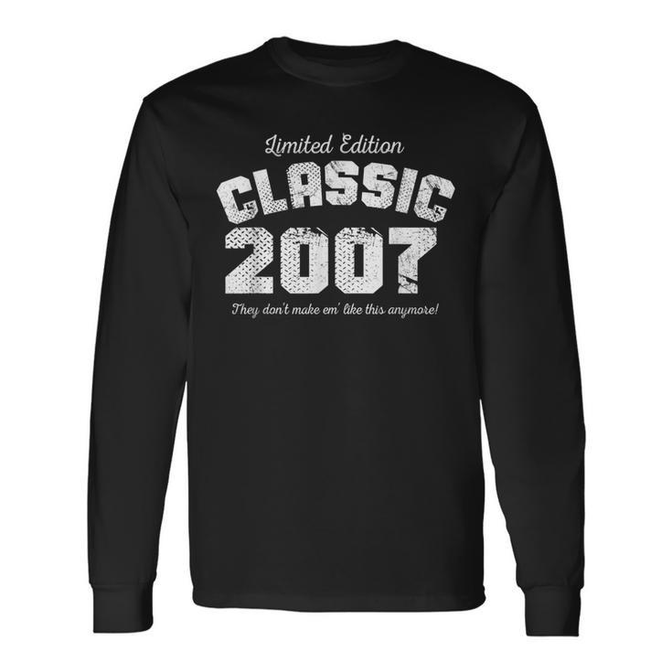 16 Years Old Vintage Classic Car 2007 16Th Birthday Gifts  Men Women Long Sleeve T-shirt Graphic Print Unisex