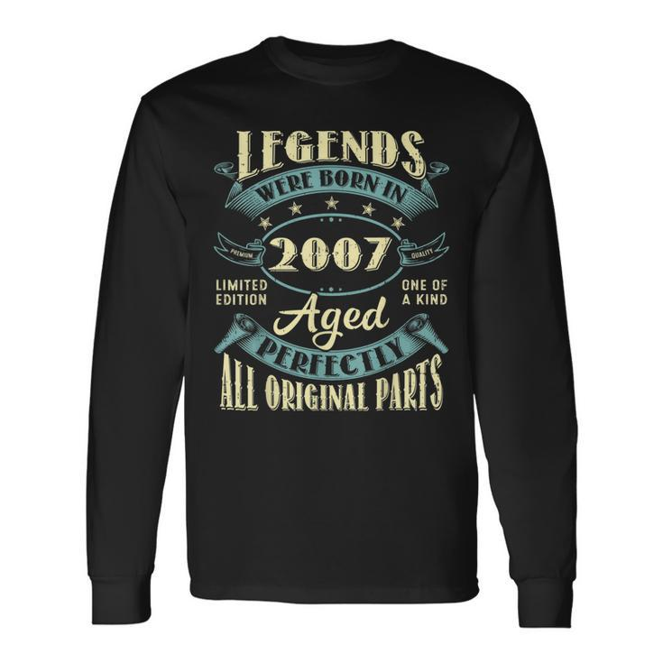 16Th Birthday Vintage Legends Born In 2007 16 Year Old Long Sleeve T-Shirt