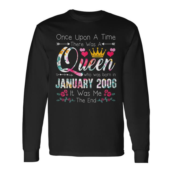 17 Years Birthday Girls 17Th Birthday Queen January 2006 Long Sleeve T-Shirt