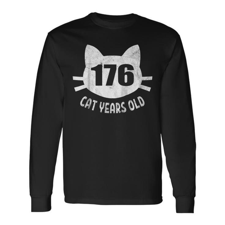 176 Cat Years Old 40Th Birthday For Cat Lovers Long Sleeve T-Shirt T-Shirt