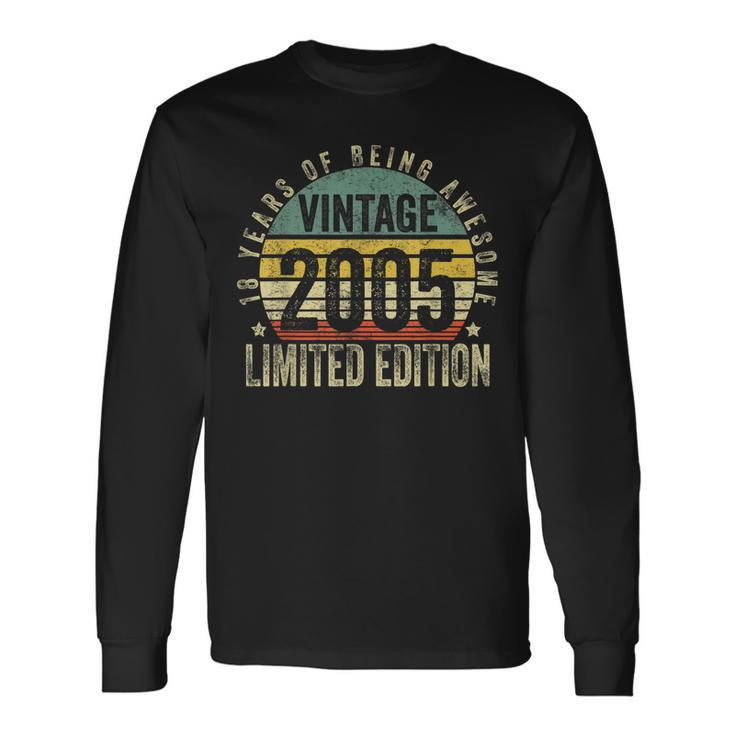 18 Year Old Vintage 2005 Limited Edition 18Th Birthday Long Sleeve T-Shirt