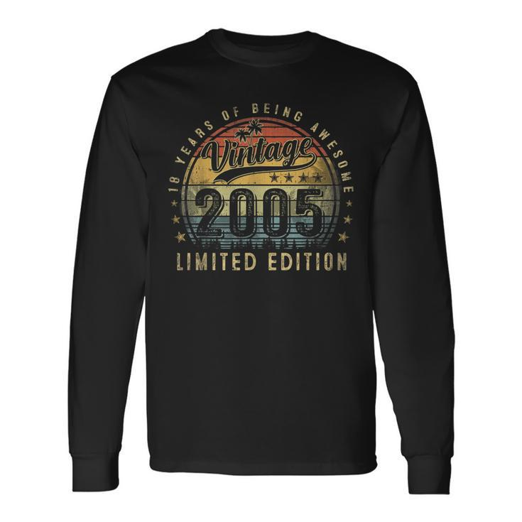 18 Year Old Vintage 2005 Limited Edition 18Th Birthday V3 Long Sleeve T-Shirt