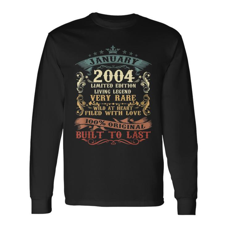 19 Years Old Decoration January 2004 19Th Birthday Long Sleeve T-Shirt Gifts ideas