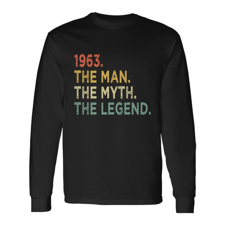 1963 The Man The Myth The Legend 56Th Birthday Vintage Long Sleeve T-Shirt