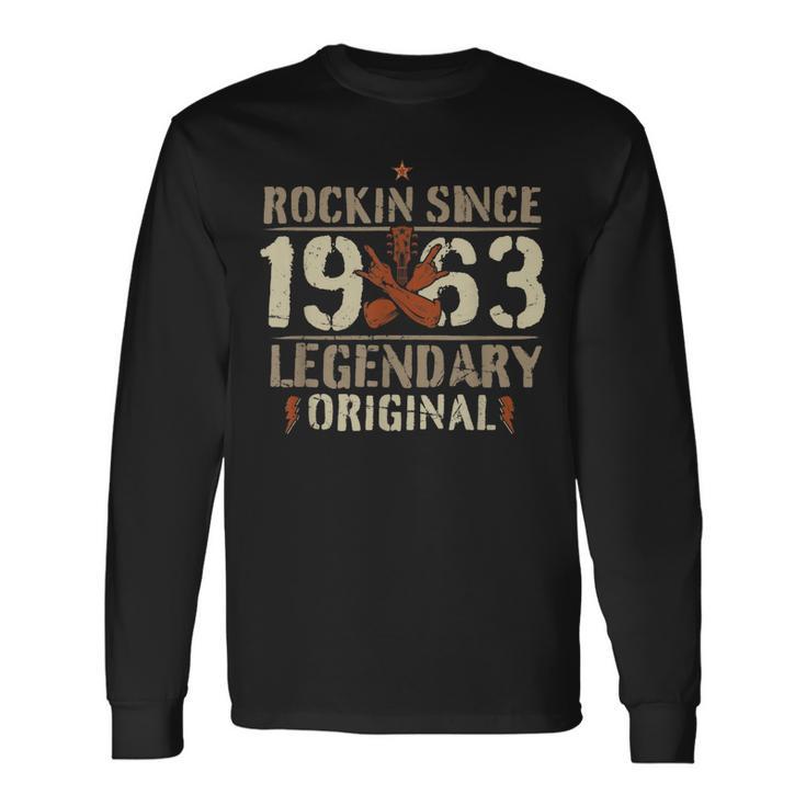 1963 Vintage Geburtstag Rock And Roll Heavy Metal Gesch Langarmshirts Geschenkideen