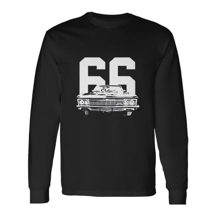 1966 Impala Grill View With Year V2 Men Women Long Sleeve T-Shirt T-shirt Graphic Print