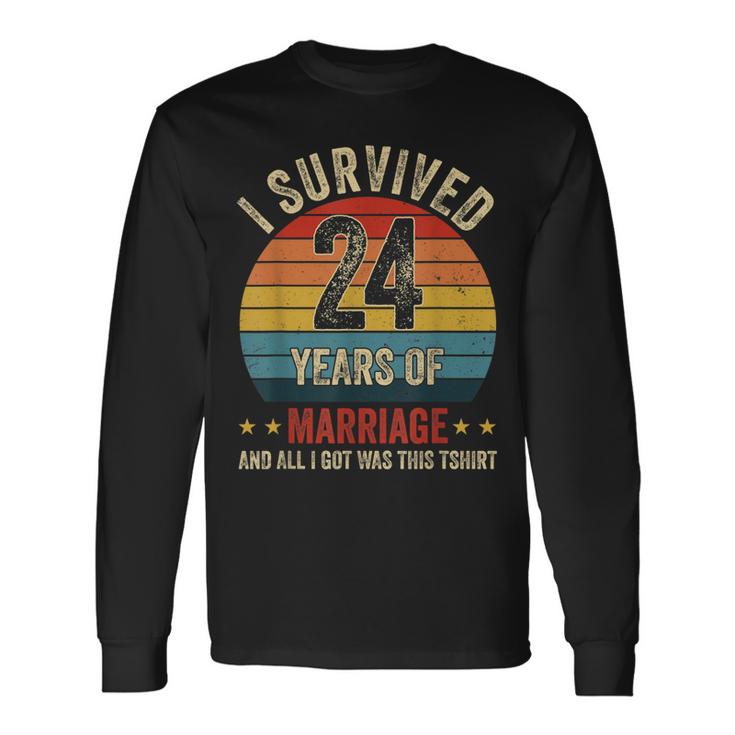I Survived 17 Years Of Marriage 17Th Wedding Anniversary  Men Women Long Sleeve T-shirt Graphic Print Unisex