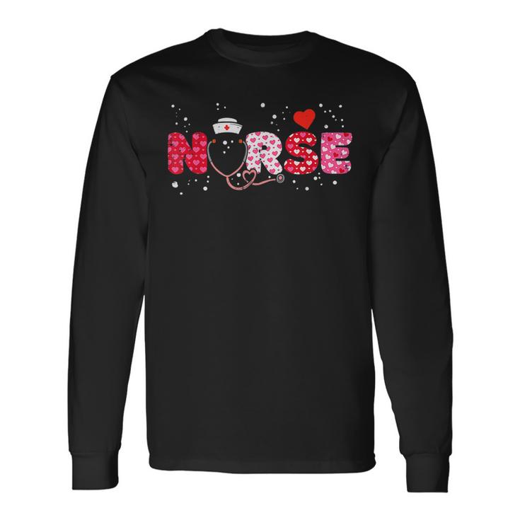 Nurse Valentines Day Er Icu Nicu Rn Nurses Valentine Women  Men Women Long Sleeve T-shirt Graphic Print Unisex