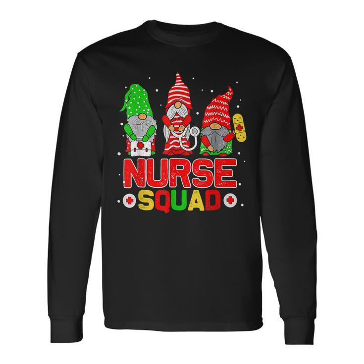 Nurse Squad Christmas Gnomes Xmas Nurse Gnome Men Women  Men Women Long Sleeve T-shirt Graphic Print Unisex