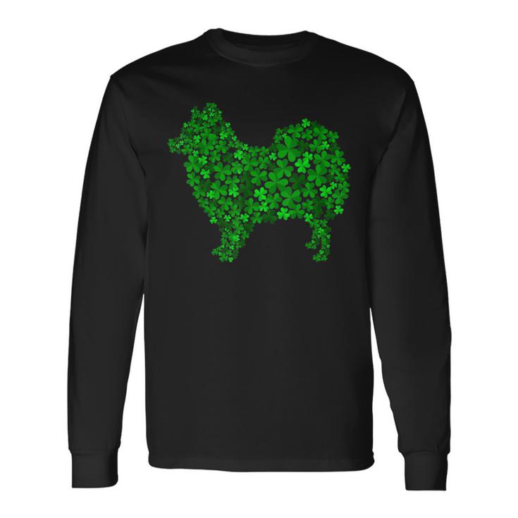 Pomeranian Dog Shamrock Leaf St Patrick Day  Unisex Long Sleeve