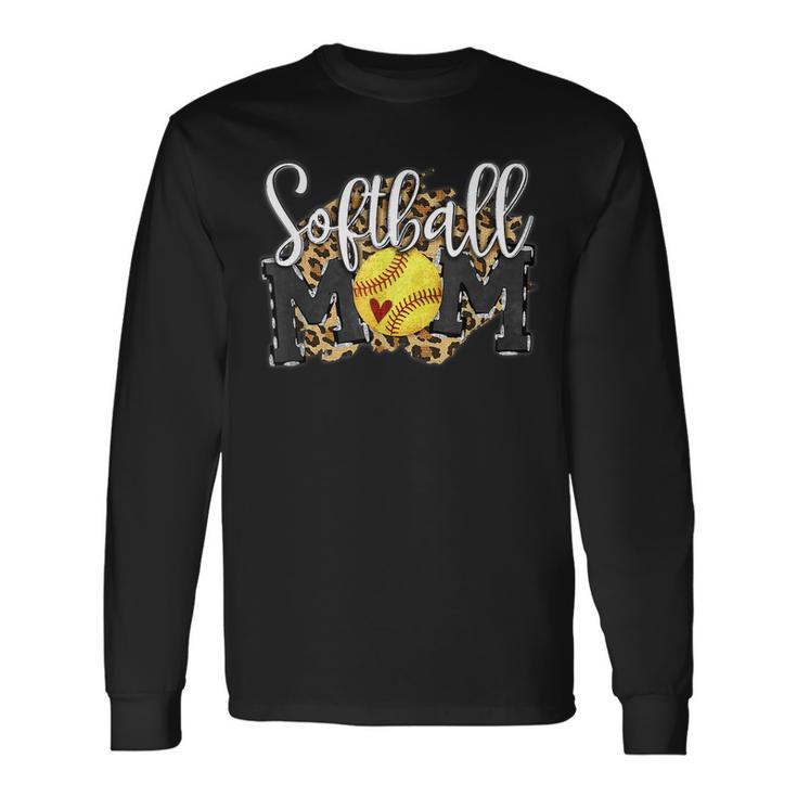 Softball Mom Leopard Baseball Mom 2023 Long Sleeve T-Shirt