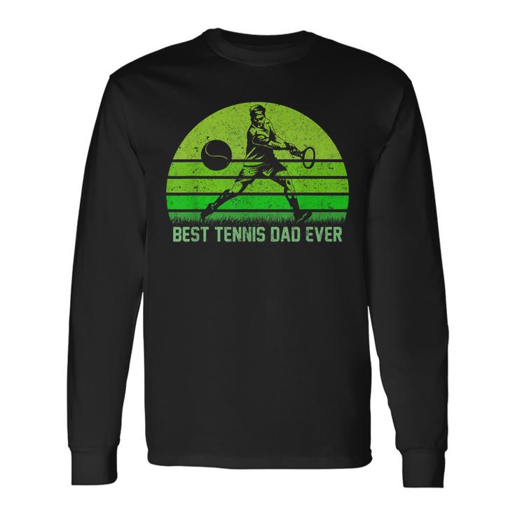 Vintage Retro Best Tennis Dad Ever Fathers Day Long Sleeve T-Shirt T-Shirt