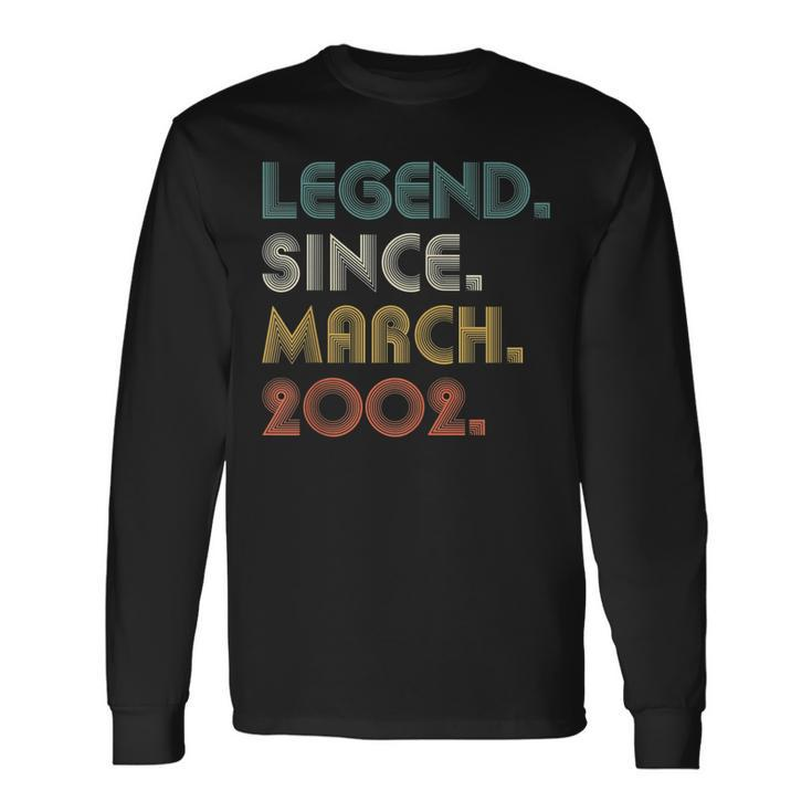 21 Years Old Legend Since March 2002 21St Birthday Long Sleeve T-Shirt