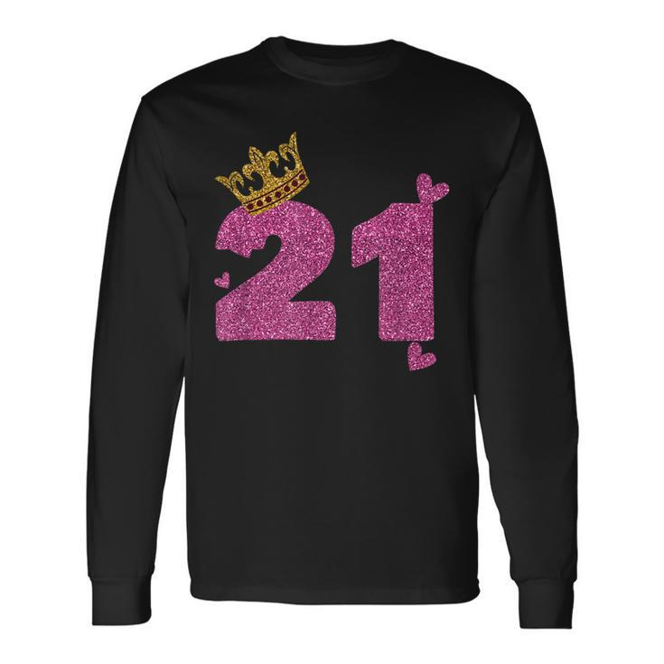 21St Birthday Crown 21 Years Old Bday Long Sleeve T-Shirt T-Shirt